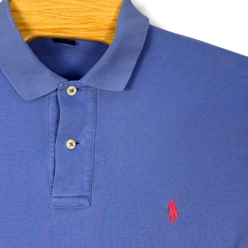 Vintage Polo Ralph Lauren Polo Shirt Mens Medium Blue Classic Fit Cotton Golf
